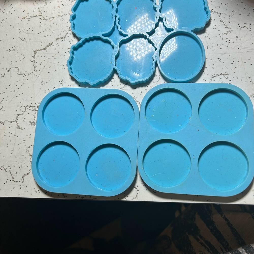 Blue Silicone Coaster Molds